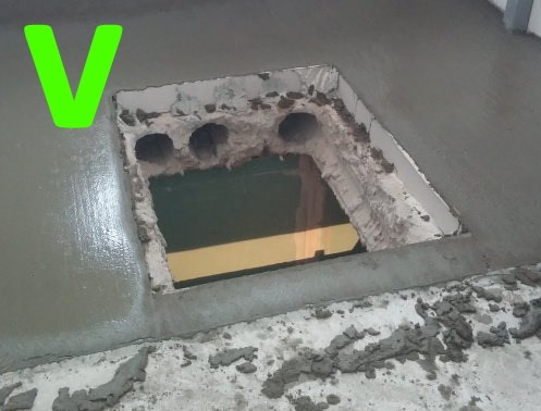 Заливка стяжки до краев проема