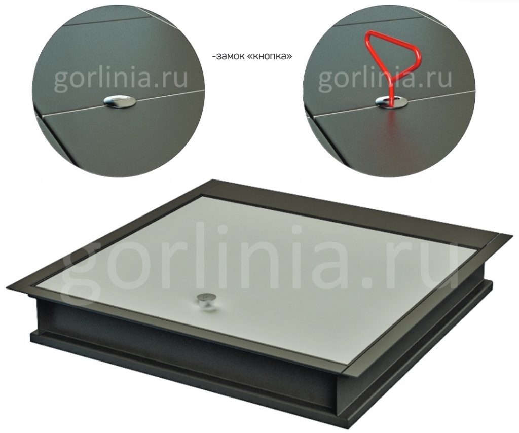 Напольный люк Бонд верхний контур крышки с замком