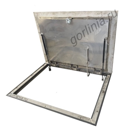 Люк из нержавеющей стали с рифленым листом утепленный минватой 50 мм, подшитой металлическим листом