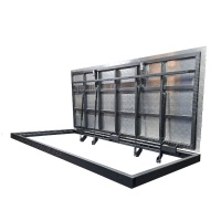 Люк в подвал с алюминиевым листом на двери большого размера в раме короб из профиля