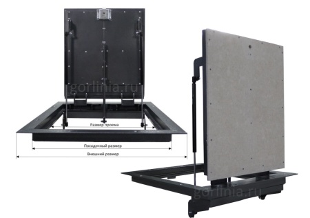 Напольный люк Стелс-У 900*1000п уголок утепленный образец