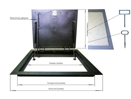 Напольный люк Стелс-У 900*1200п уголок утепленный образец